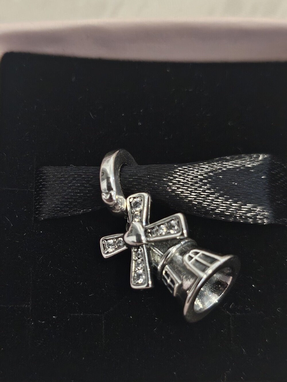 Silver Windmill Charm Pendant - Marked S925